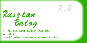 ruszlan balog business card